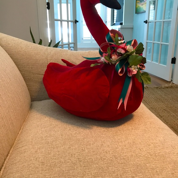 Stuffed Red Velvet Swan - Picture 3 of 3
